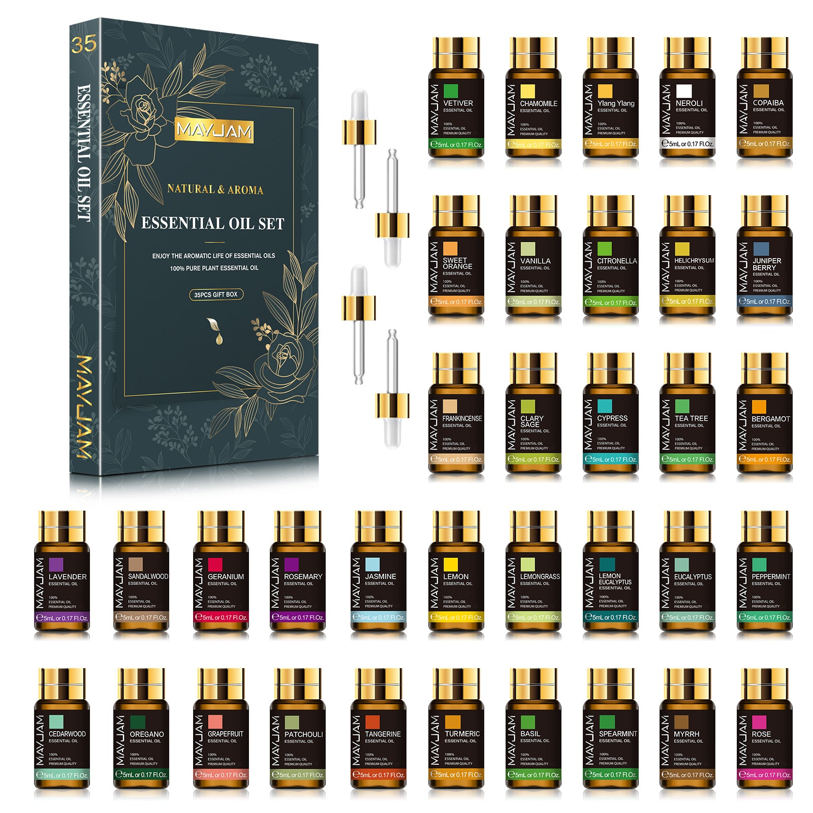 Luxe Essentiële Olie Set – 35 Unieke Geuren